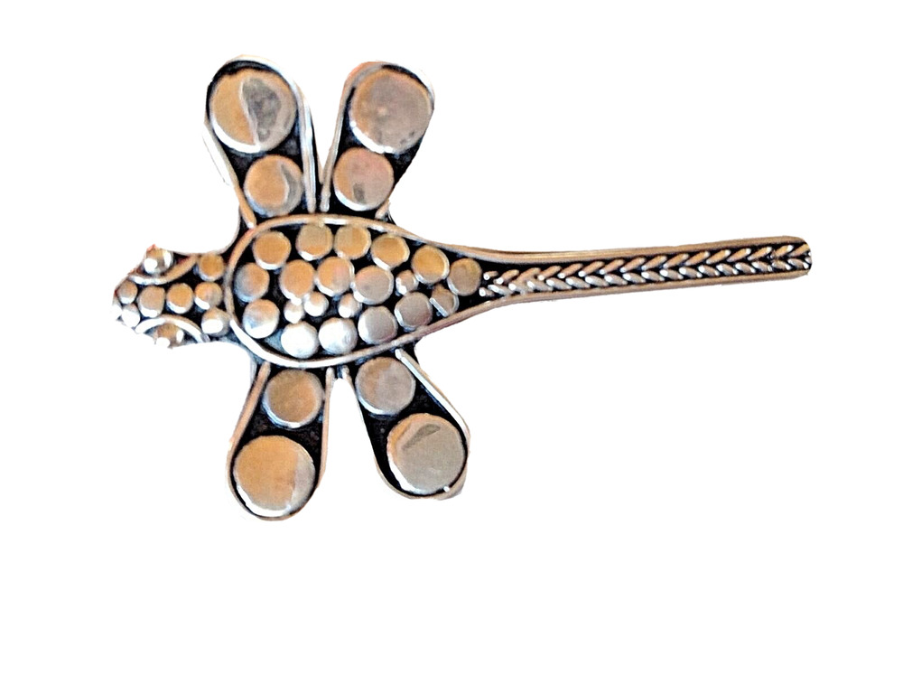 Sterling Silver DRAGONFLY Pin - Fine Detail Unique Artisan Handcrafted in Bali